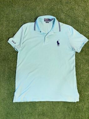 Vintage Polo Ralph Lauren Big Horse Teal Pro Fit Polo